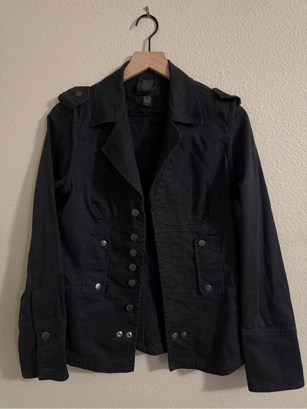 Vintage Women's Black Military-Style Jacket